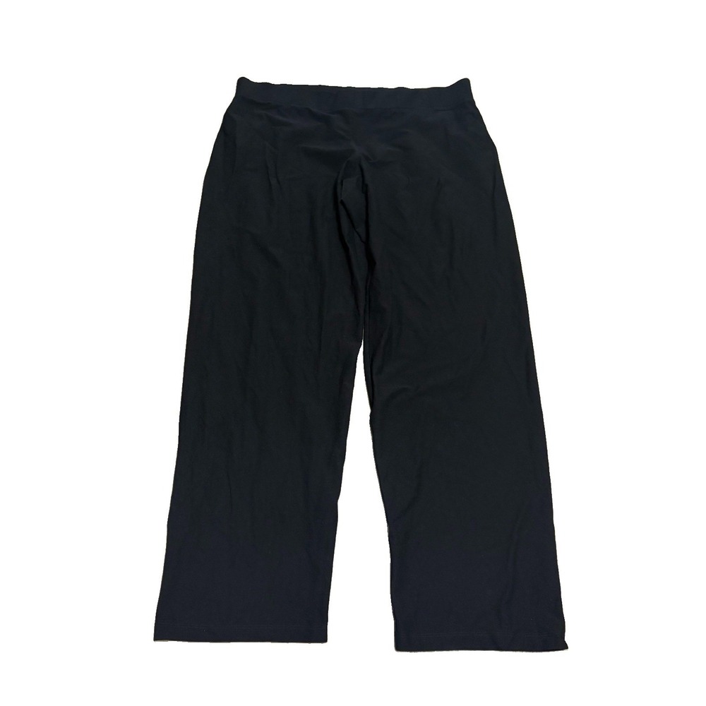 Eileen Fisher Womens XL Crepe Knit Stretch Pants Black Quiet Luxury Pull On
